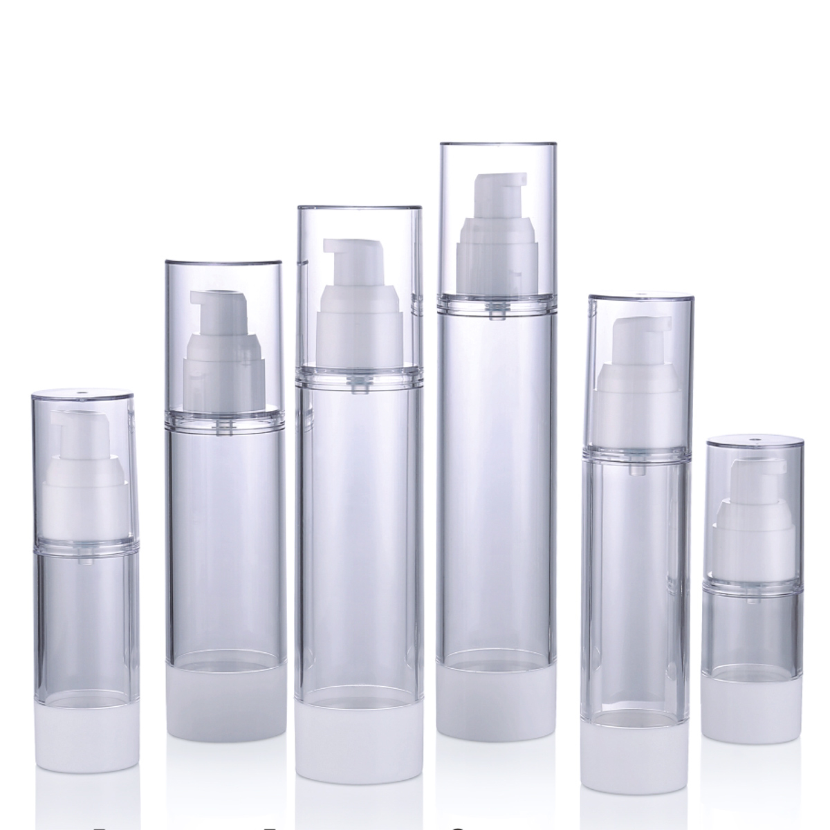 15ml 30ml 50ml 80ml 100ml 120ml kilang di tempat stok jelas ps ps losyen tanpa udara emulsi semburan botol plastik kosmetik l01