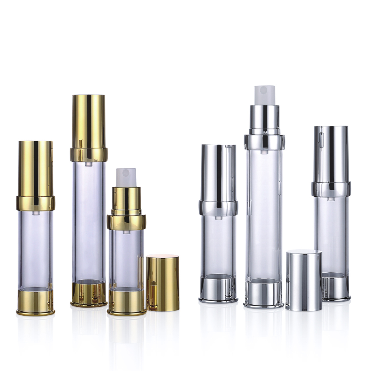15ml 20ml 30ml 50ml mini berkilat emas/perak udara tanpa botol semburan losyen l08